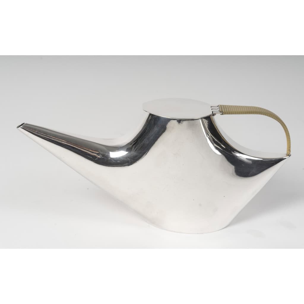 CHRISTOFLE – SABATTINI – Set Thé/Café Moderniste sur son plateau Argent Massif Circa 1957/1968 16