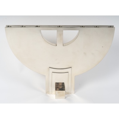 CLETO MUNARI – Chandelier moderniste à Sept bougies argent massif Circa 1980 3