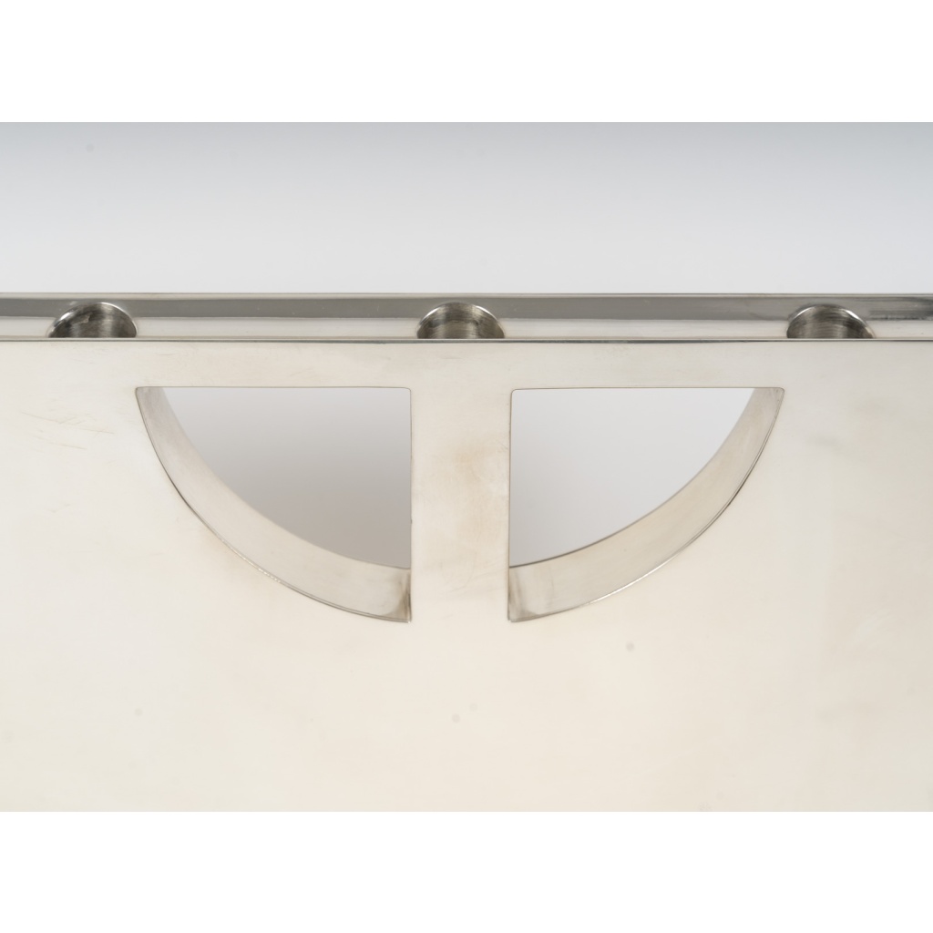 CLETO MUNARI – Chandelier moderniste à Sept bougies argent massif Circa 1980 4