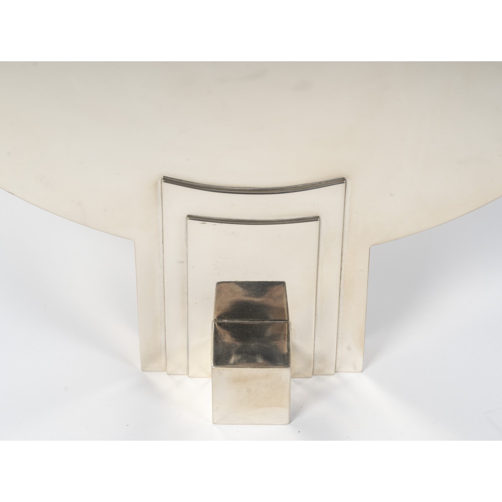 CLETO MUNARI – Chandelier moderniste à Sept bougies argent massif Circa 1980 5