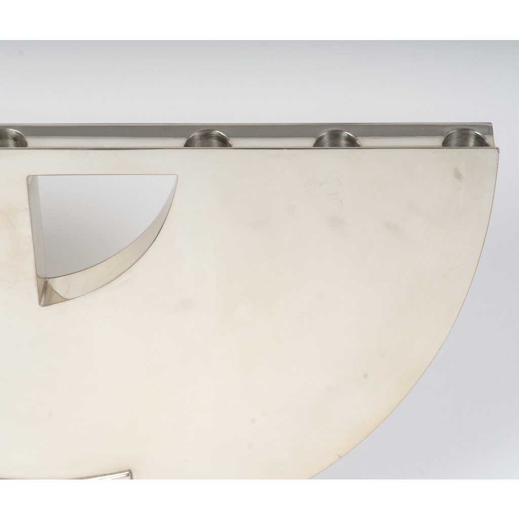 CLETO MUNARI – Chandelier moderniste à Sept bougies argent massif Circa 1980 6
