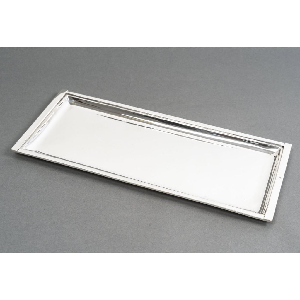SAVARY – Plat rectangulaire en argent ART DECO vers 1930 5