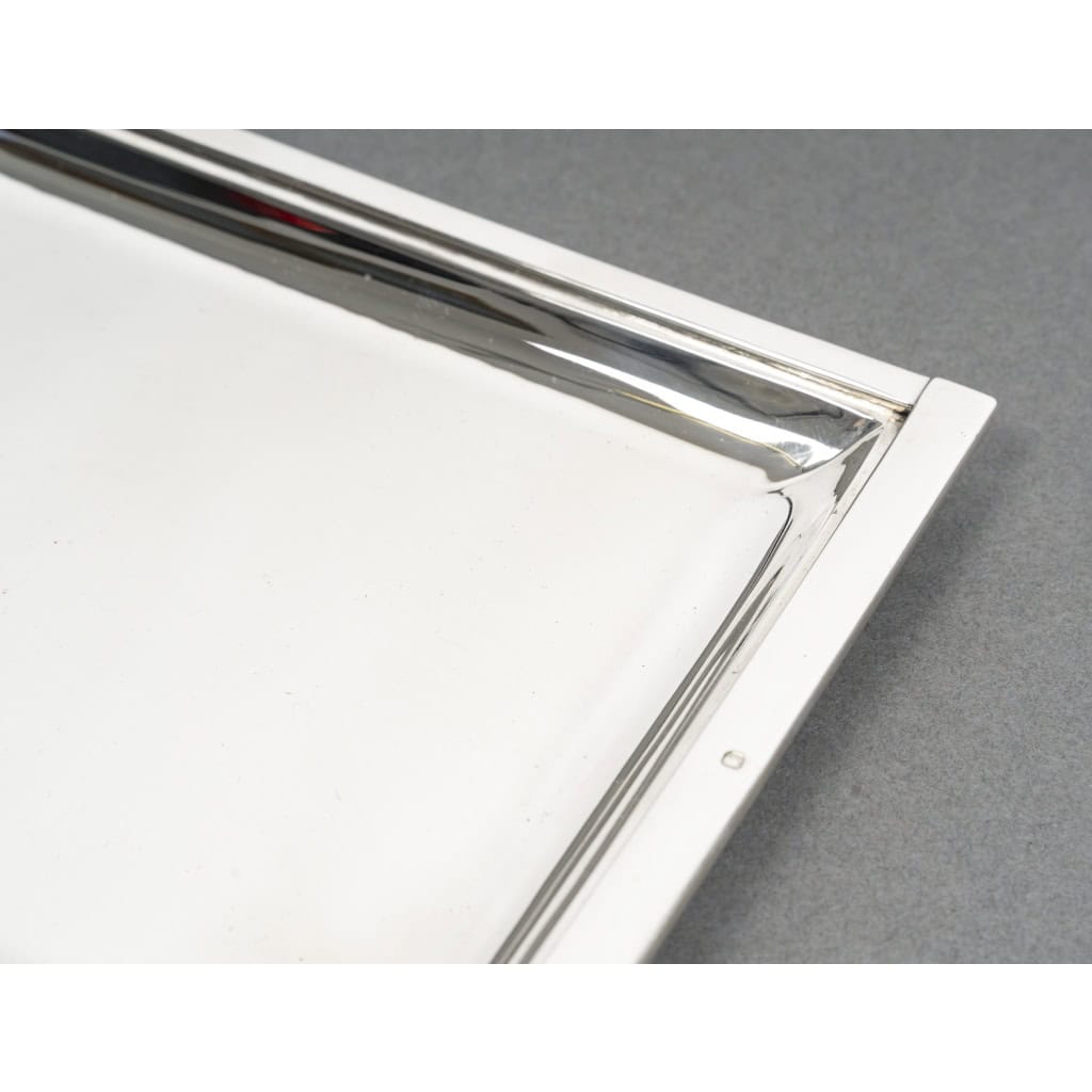 SAVARY – Plat rectangulaire en argent ART DECO vers 1930 7