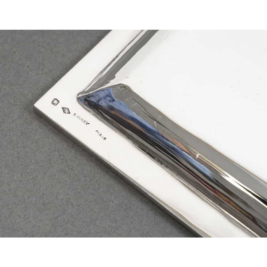 SAVARY – Plat rectangulaire en argent ART DECO vers 1930 11