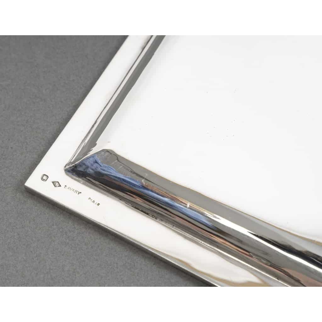 SAVARY – Plat rectangulaire en argent ART DECO vers 1930 12