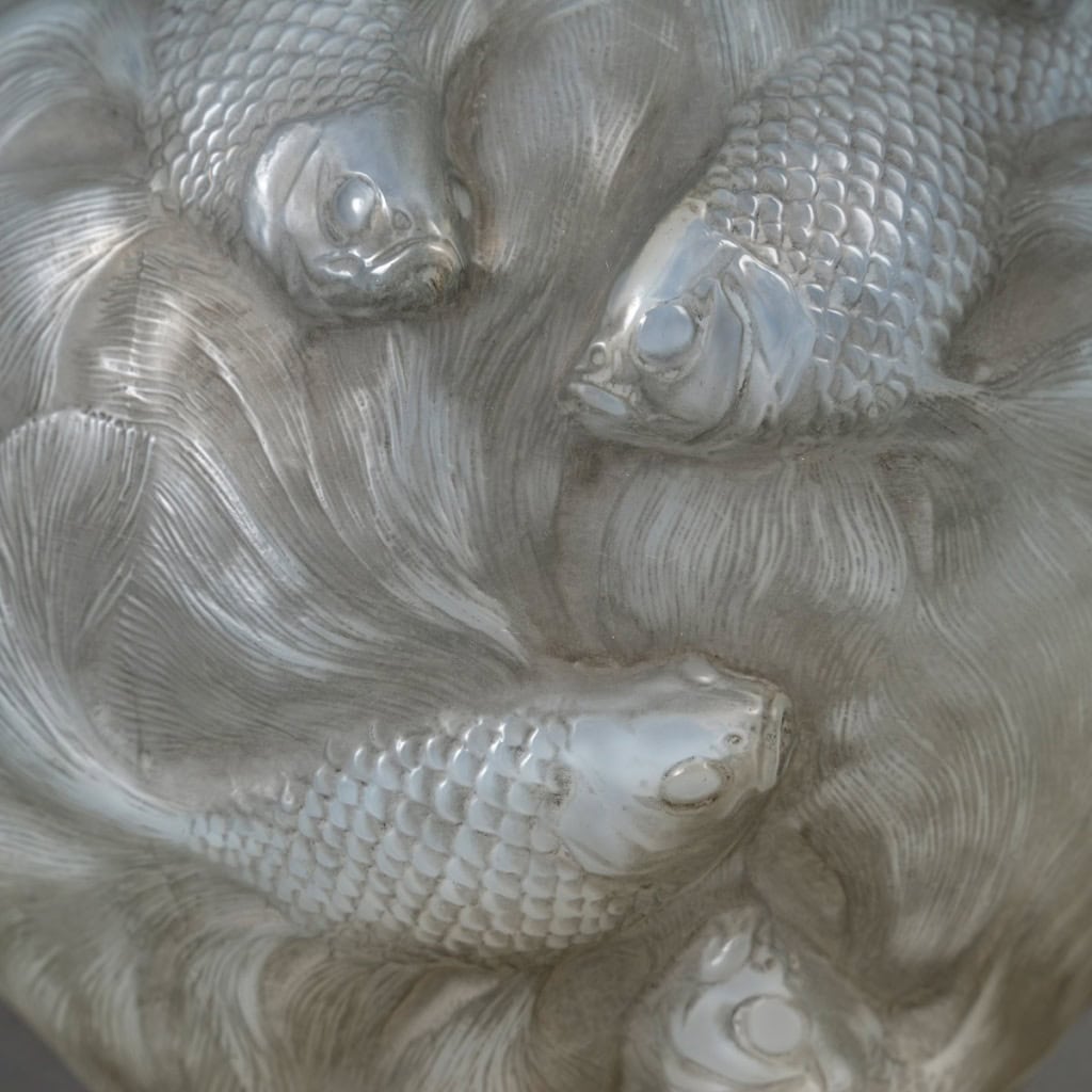 1924 René Lalique – Vase Formose Verre Opalescent Patiné Gris 7