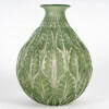 1927 René Lalique – Vase Malesherbes Verre Blanc Patiné Vert 8