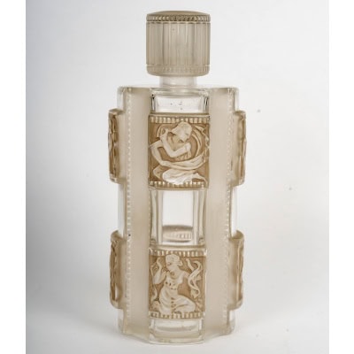 1942 René Lalique – Flacon Hélène Verre Blanc Patiné Sépia