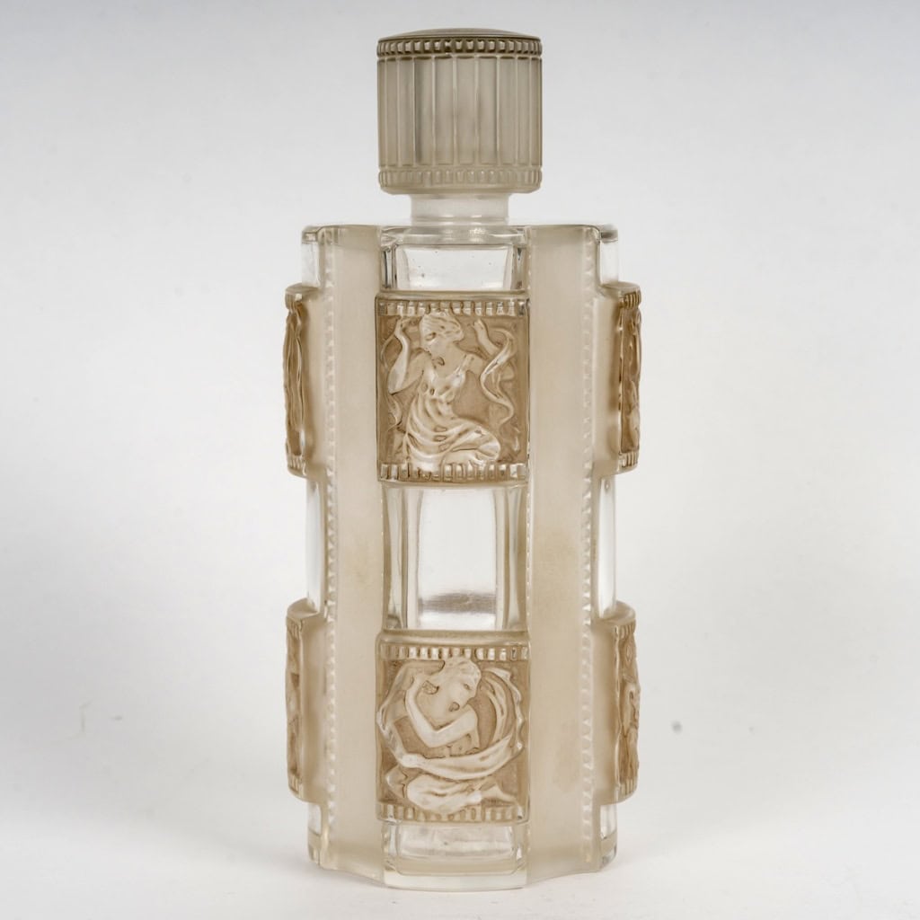 1942 René Lalique – Flacon Hélène Verre Blanc Patiné Sépia 5