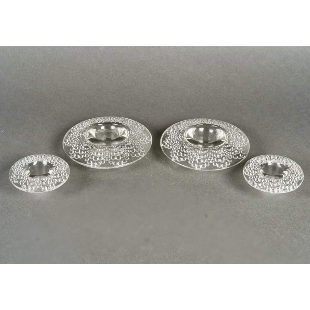 1934 René Lalique – Paire De Bougeoirs Art Déco Saint Gall Verre 7