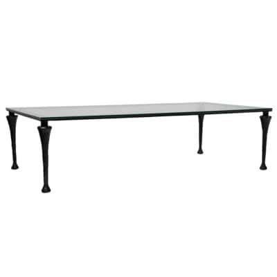 1960 Grande table basse en fer forgé par Maison Roche