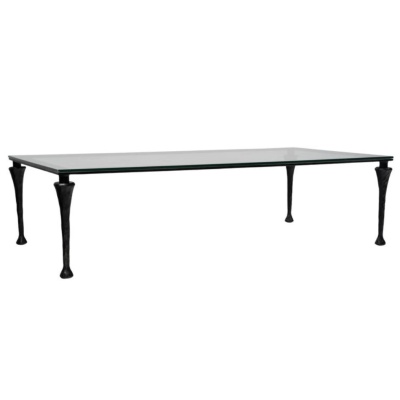 1960 Grande table basse en fer forgé par Maison Roche