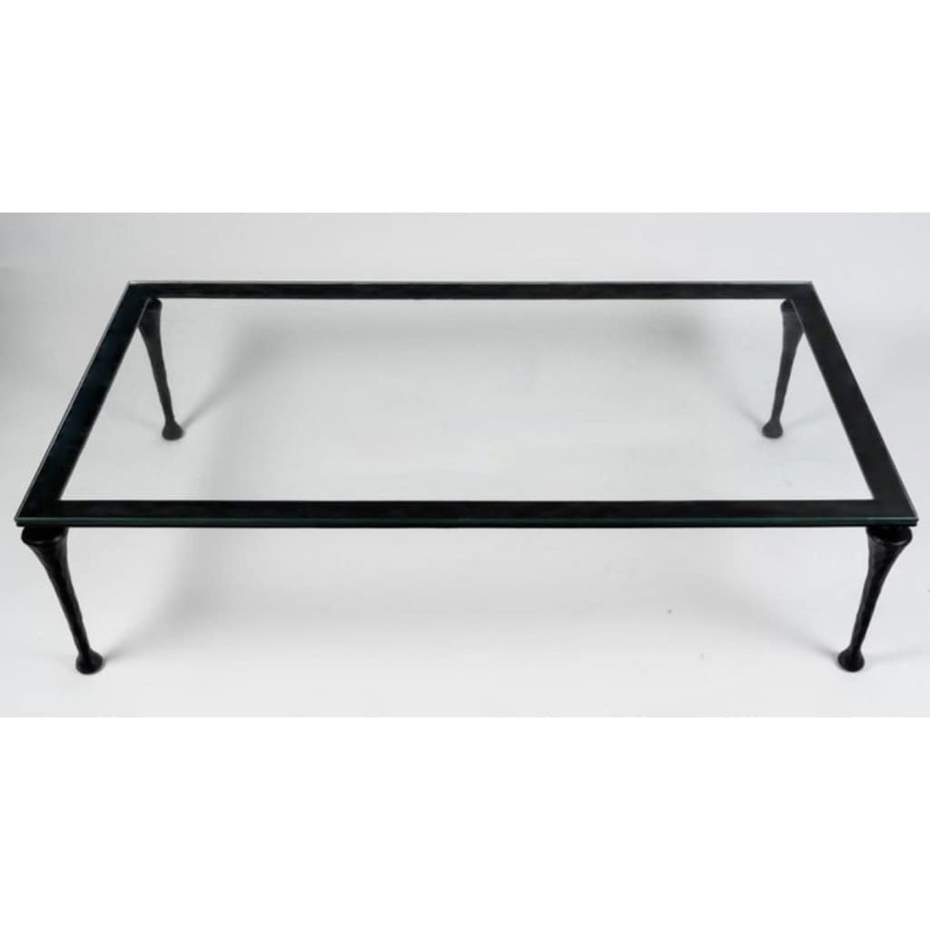 1960 Grande table basse en fer forgé par Maison Roche 6