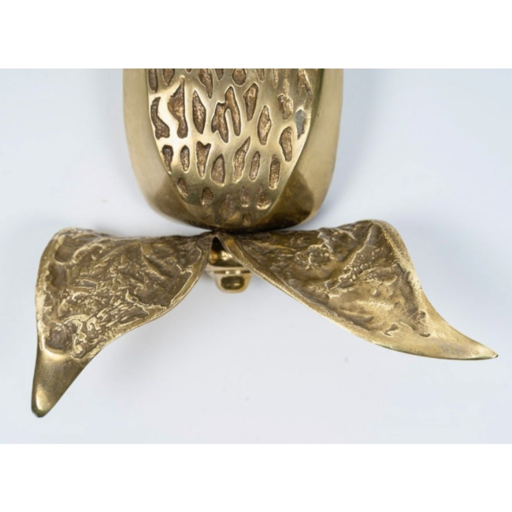 1970 Paire d’appliques de la Maison Charles en bronze et laiton doré. 5