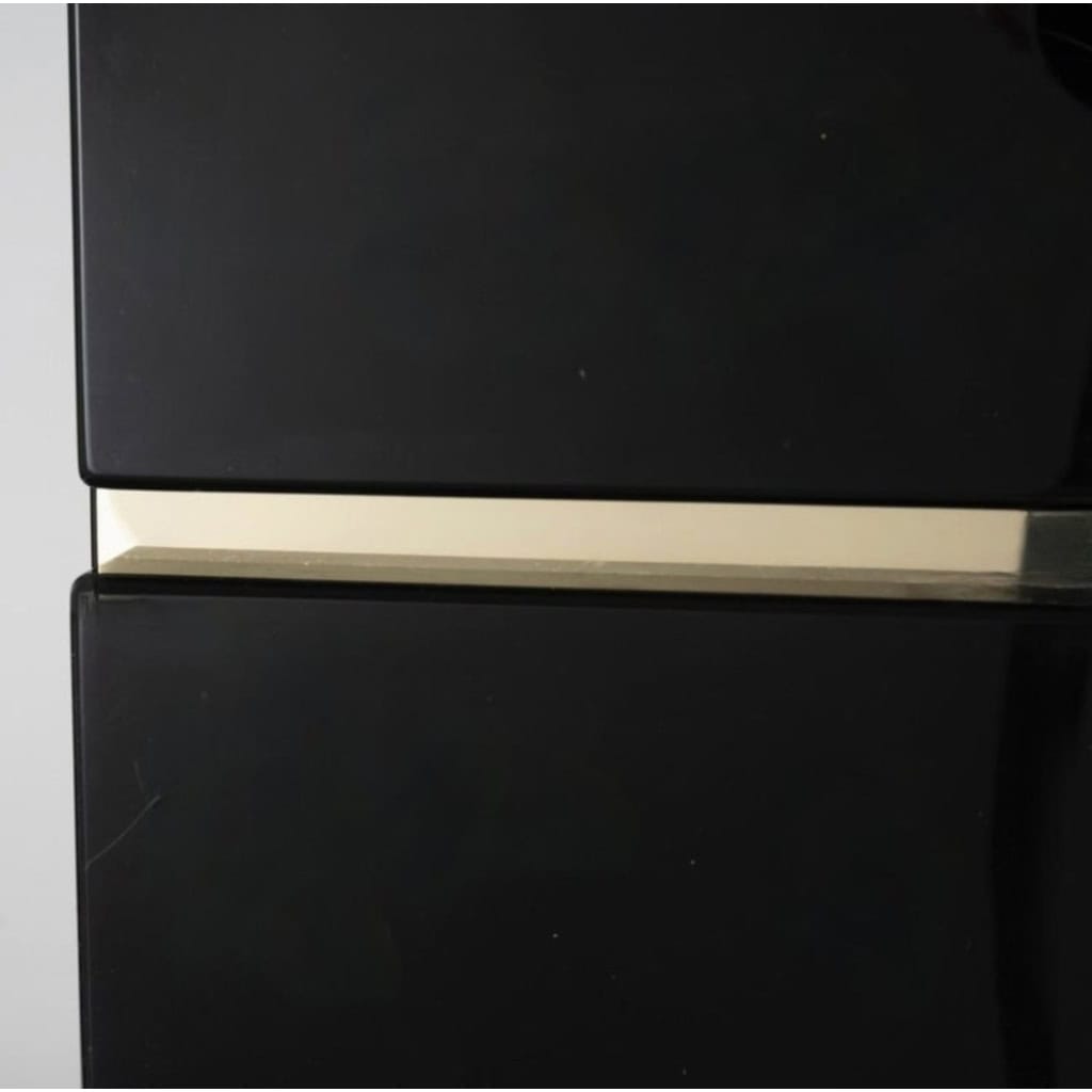 1970 Paire de tables de chevet en laque noire signées Eric Marville 6