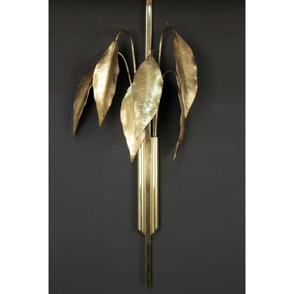 1970 Paire d’appliques murales en bronze et laiton par Maison Charles 6