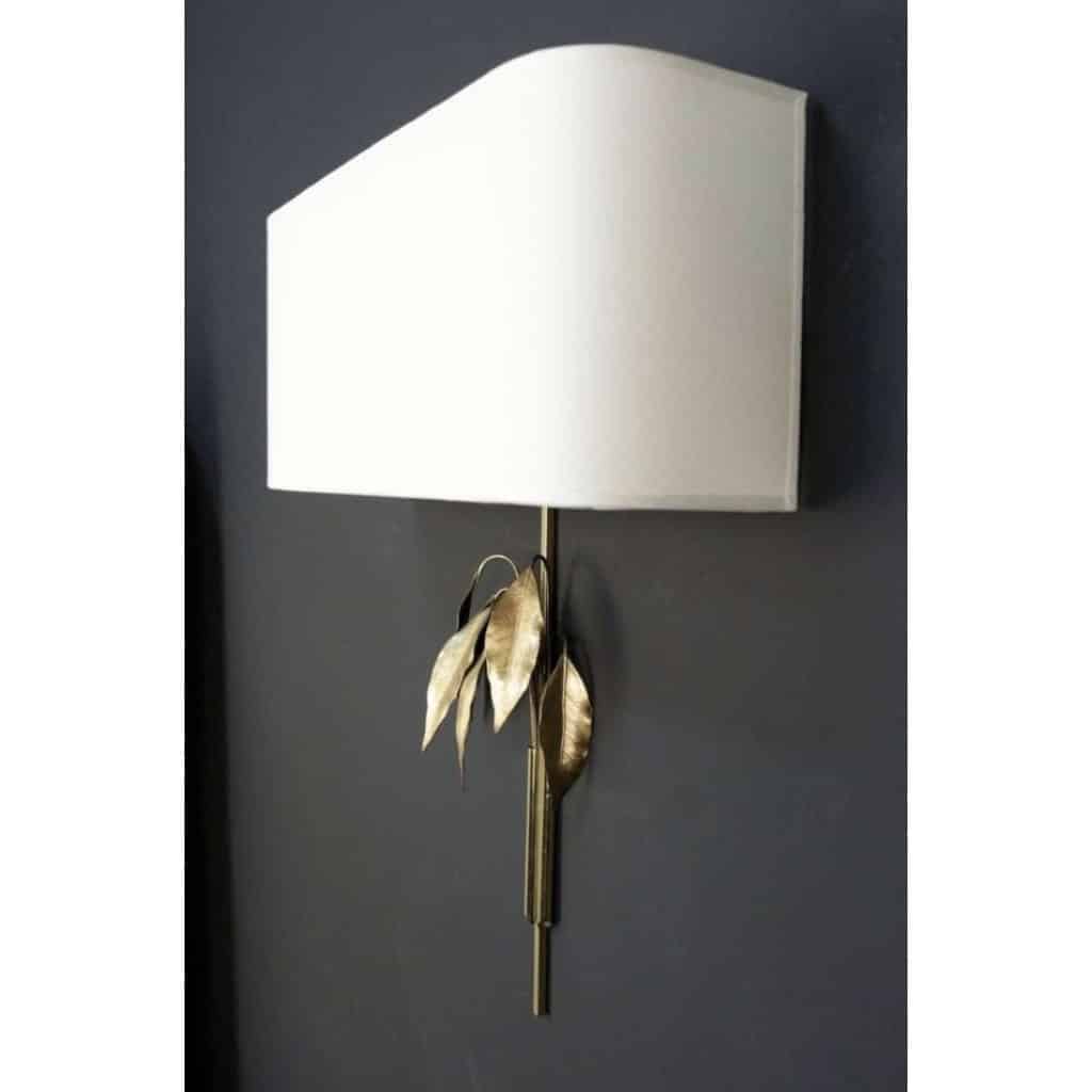 1970 Paire d’appliques murales en bronze et laiton par Maison Charles 8