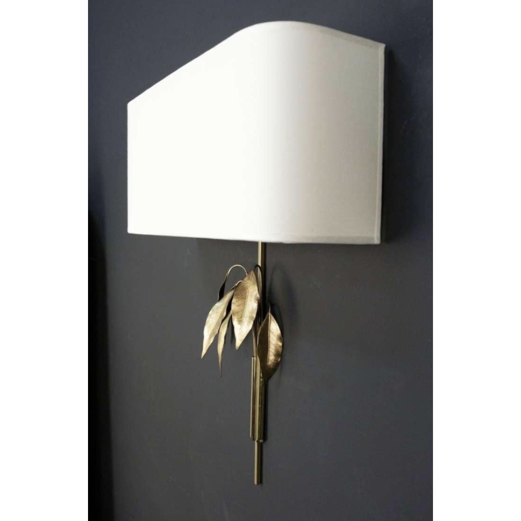 1970 Paire d’appliques murales en bronze et laiton par Maison Charles 8