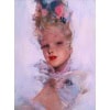 DOMERGUE Jean Gabriel Peinture XXè Jeune Femme au foulard Huile Sur Isorel Signée Figure dans les Archives Willer 13