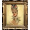 DOMERGUE Jean Gabriel Peinture XXè Jeune Femme au foulard Huile Sur Isorel Signée Archives Noé Willer 18