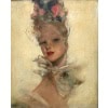 DOMERGUE Jean Gabriel Peinture XXè Jeune Femme au foulard Huile Sur Isorel Signée Archives Noé Willer 13