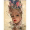 DOMERGUE Jean Gabriel Peinture XXè Jeune Femme au foulard Huile Sur Isorel Signée Archives Noé Willer 14