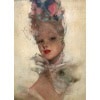 DOMERGUE Jean Gabriel Peinture XXè Jeune Femme au foulard Huile Sur Isorel Signée Archives Noé Willer 16