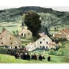 HERVE Jules Peinture Française 20è Langres Procession à Brevoines Huile Toile Signée Certificat d’authenticité 19