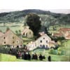 HERVE Jules Peinture Française 20è Langres Procession à Brevoines Huile Toile Signée Certificat d’authenticité 23