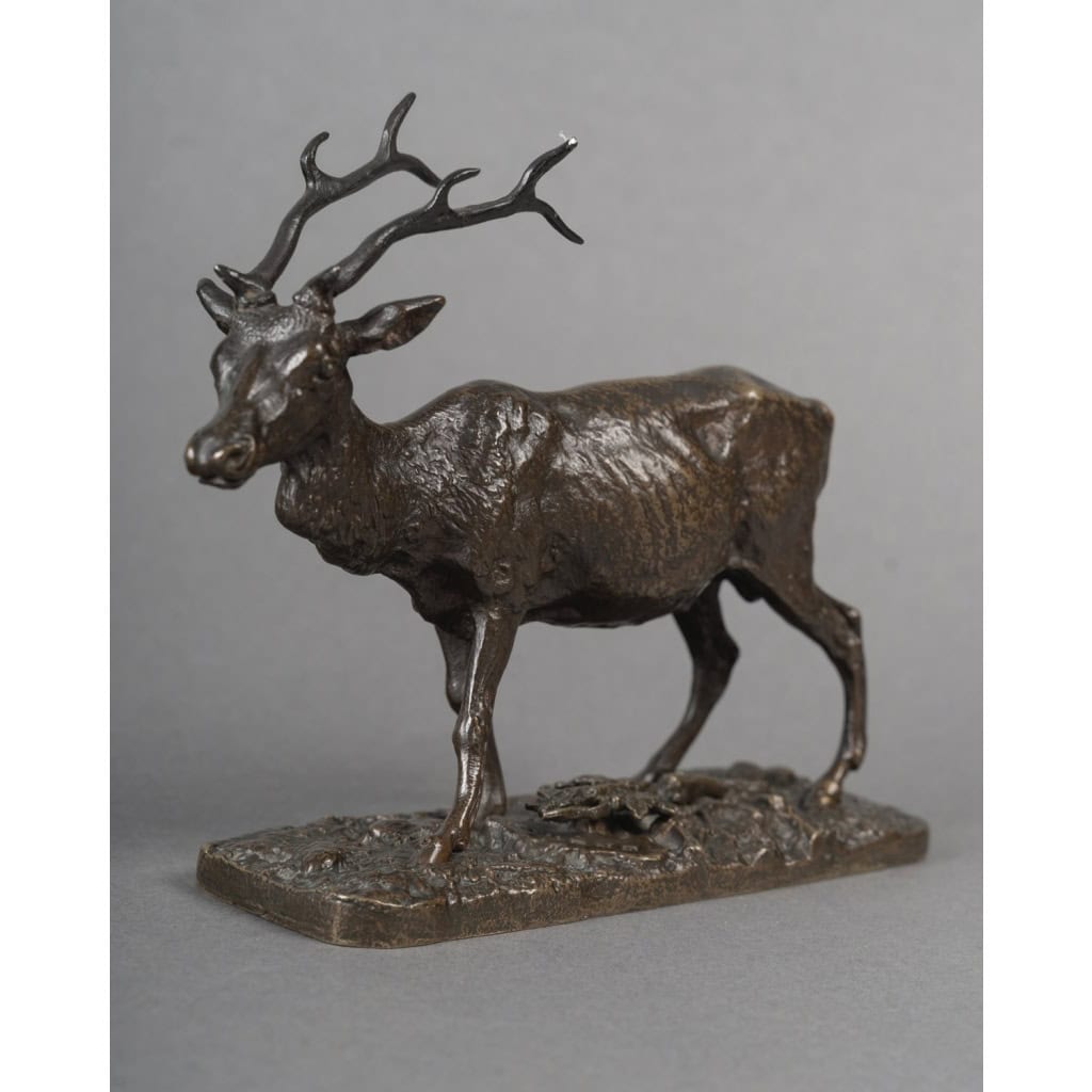 Sculpture – Le Cerf Marchant , Pierre – Jules Mêne (1810-1879) – Bronze 5
