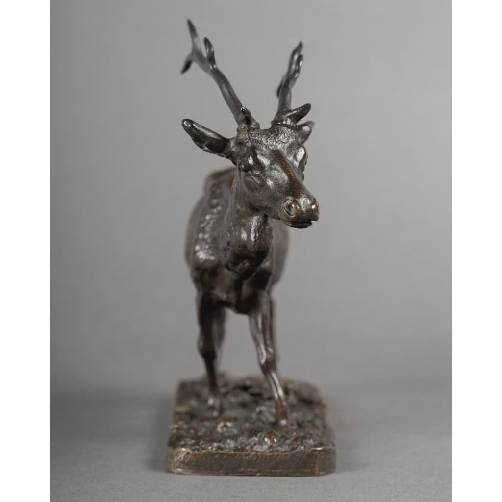 Sculpture – Le Cerf Marchant , Pierre – Jules Mêne (1810-1879) – Bronze 6