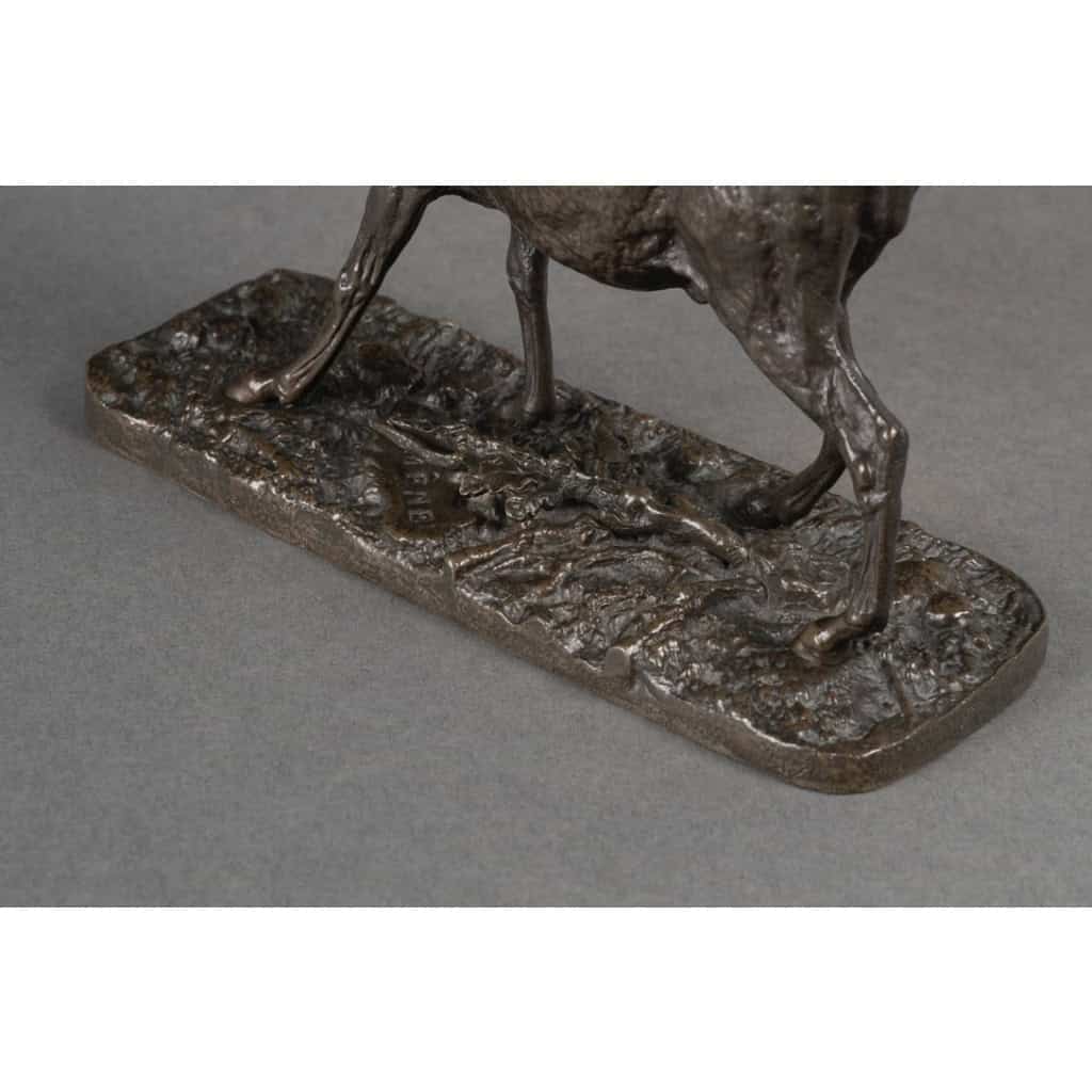 Sculpture – Le Cerf Marchant , Pierre – Jules Mêne (1810-1879) – Bronze 8