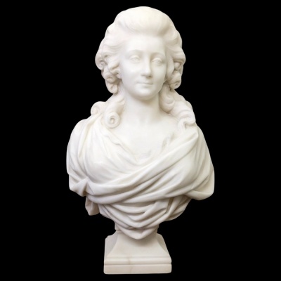 Sculpture – Bust « Madame De Pompadour », Guglielmo Pugi (1850-1915) – Marble
