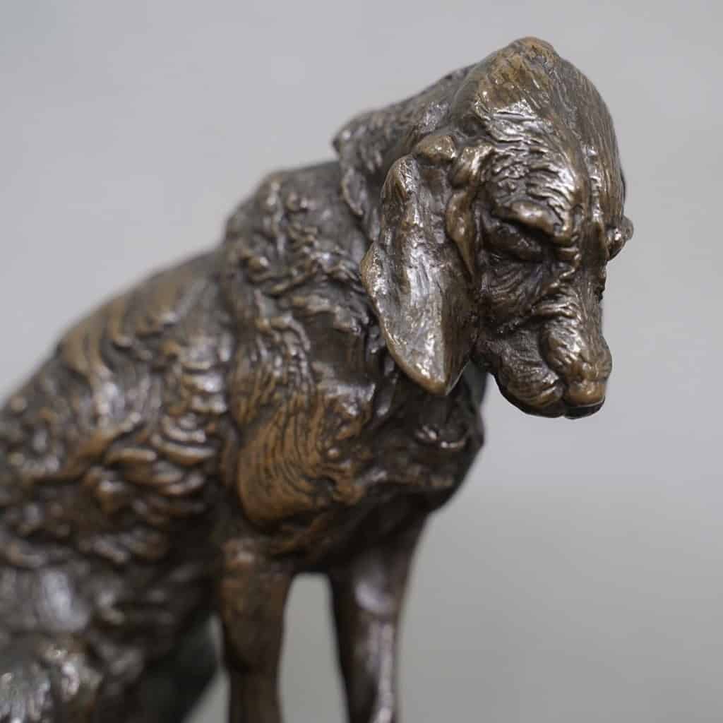 Sculpture – Chien Terrier Assis , Emmanuel Frémiet (1824-1910) – Bronze 4