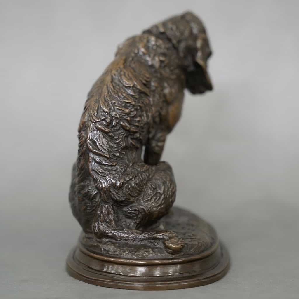 Sculpture – Chien Terrier Assis , Emmanuel Frémiet (1824-1910) – Bronze 8