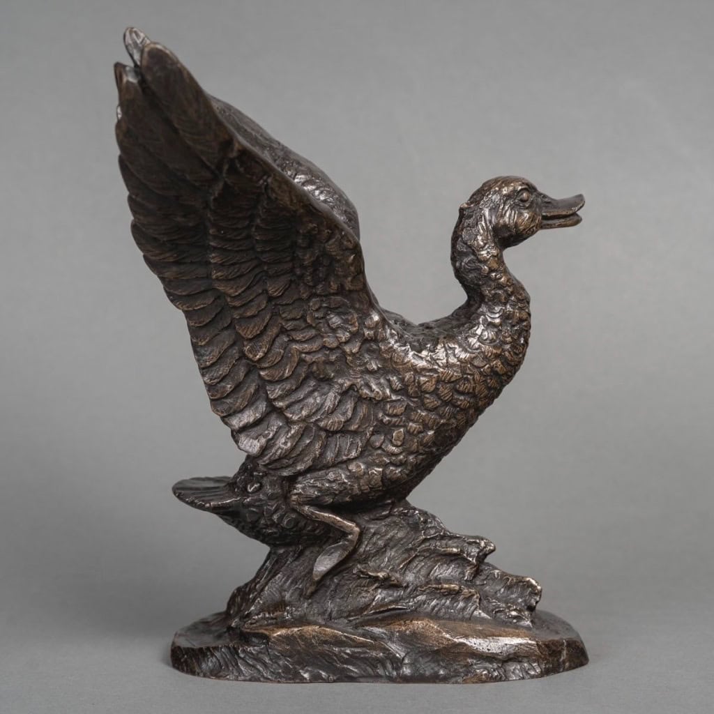 Sculpture – L’ Envol Du Canard , Irénée Félix René Rochard (1906-1984) – Bronze 6