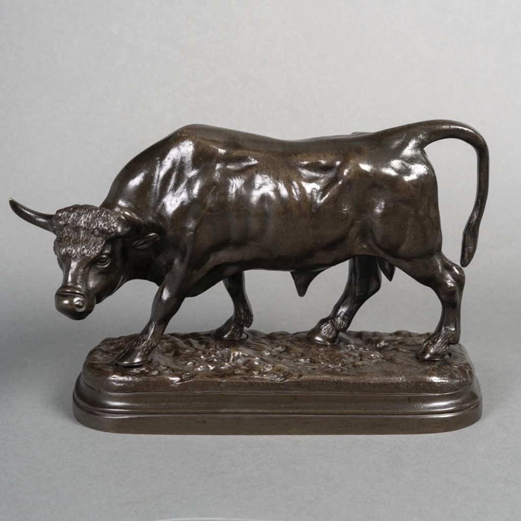 Sculpture – Taureau Debout , Louis Vidal (1831-1892) – Bronze 3