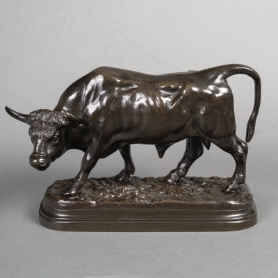 Sculpture – Taureau Debout , Louis Vidal (1831-1892) – Bronze