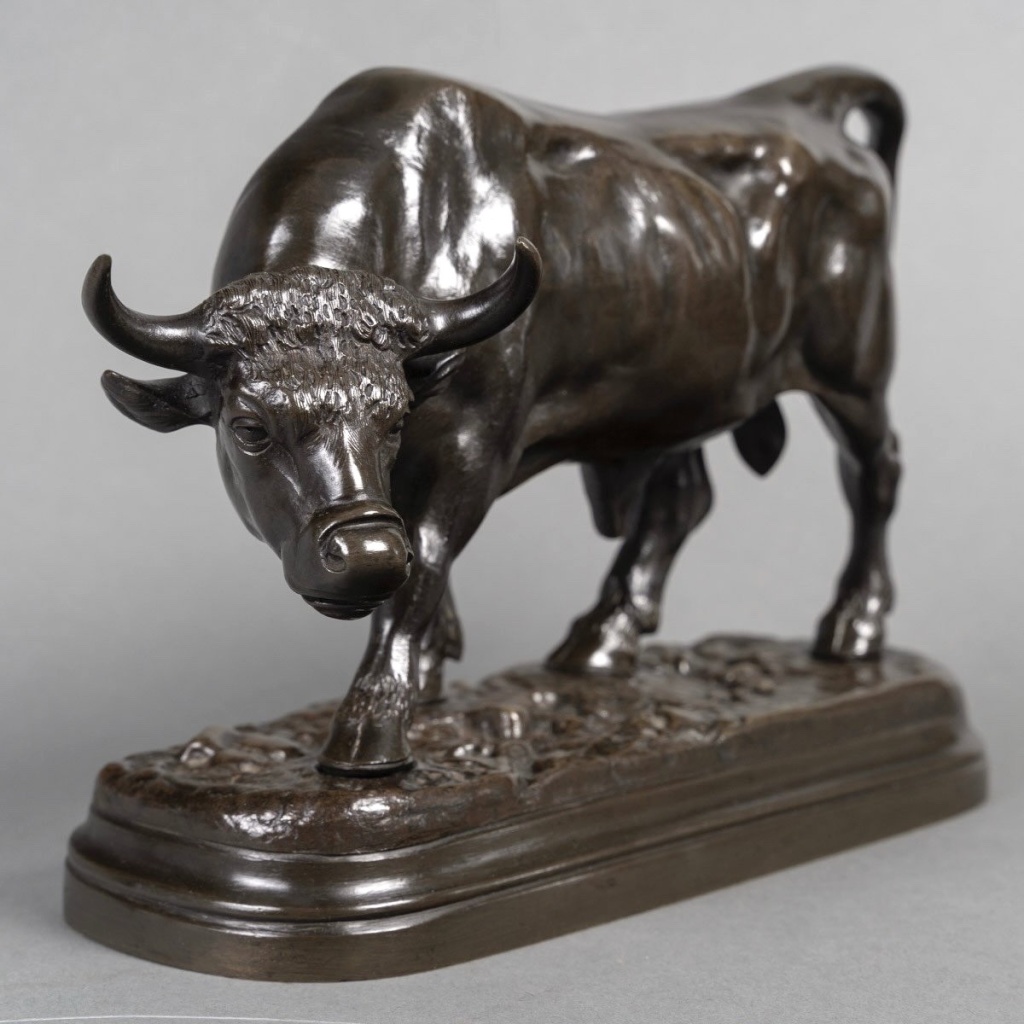 Sculpture – Taureau Debout , Louis Vidal (1831-1892) – Bronze 4