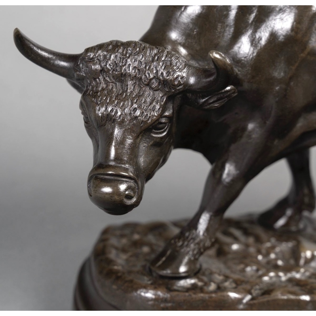 Sculpture – Taureau Debout , Louis Vidal (1831-1892) – Bronze 5