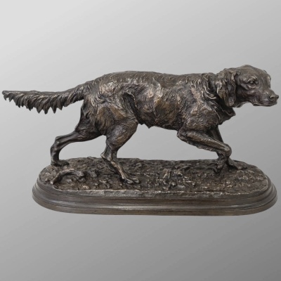 Sculpture – Chien Épagneul Français Fabio N°2 , Pierre – Jules Mêne (1810-1879) – Bronze