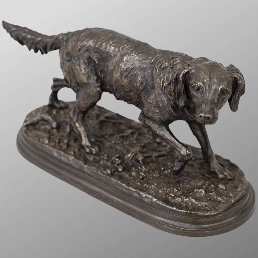 Sculpture – Chien Épagneul Français Fabio N°2 , Pierre – Jules Mêne (1810-1879) – Bronze 4