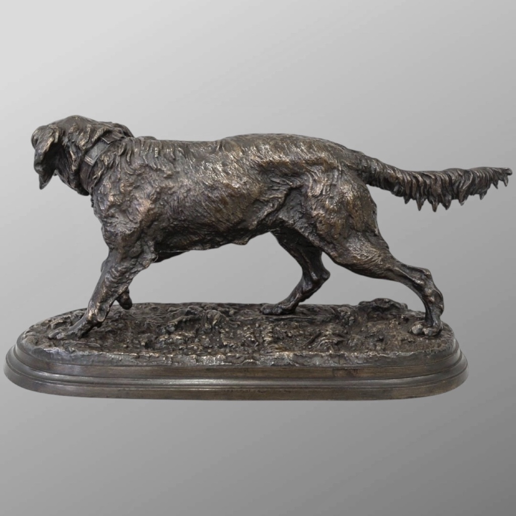 Sculpture – Chien Épagneul Français Fabio N°2 , Pierre – Jules Mêne (1810-1879) – Bronze 6