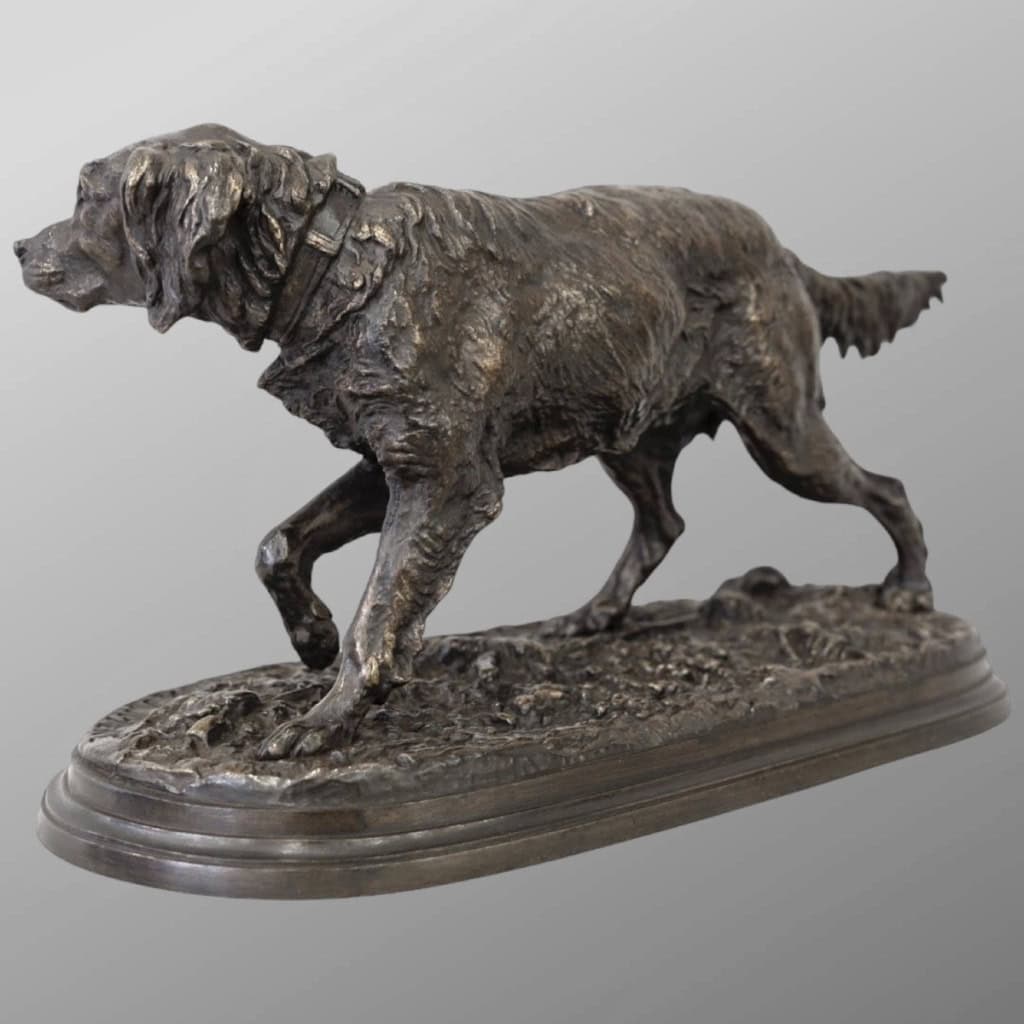 Sculpture – Chien Épagneul Français Fabio N°2 , Pierre – Jules Mêne (1810-1879) – Bronze 7
