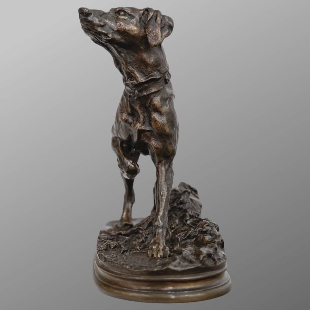 Sculpture – Chien Braque Marly , Pierre – Jules Mêne (1810-1879) – Bronze 6