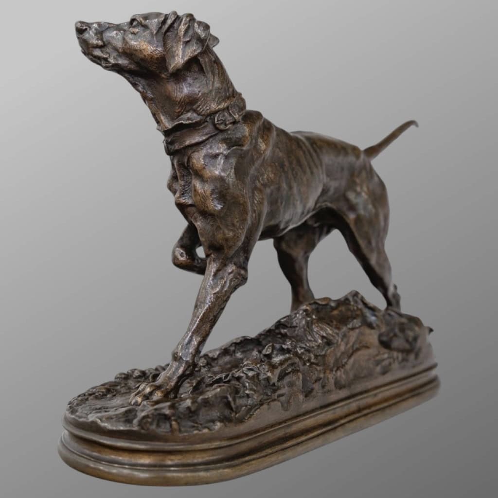 Sculpture – Chien Braque Marly , Pierre – Jules Mêne (1810-1879) – Bronze 7