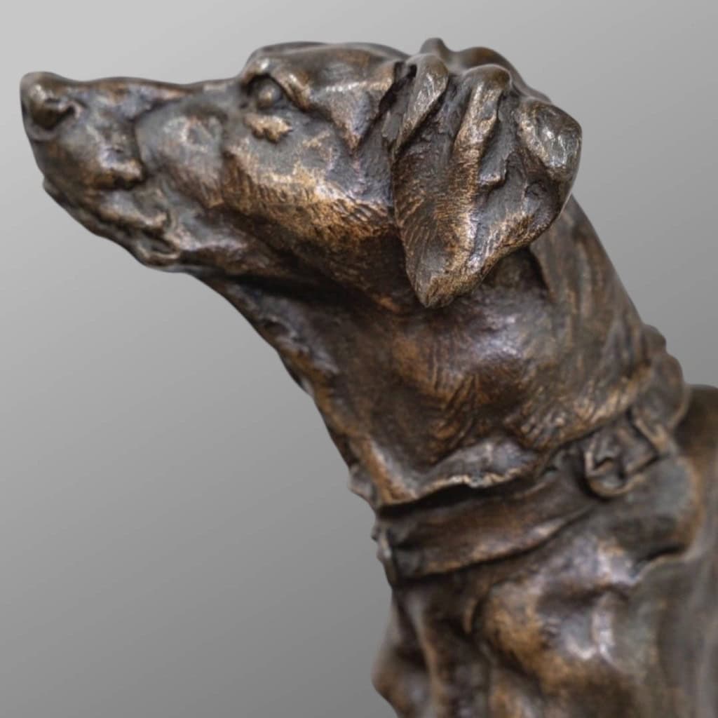 Sculpture – Chien Braque Marly , Pierre – Jules Mêne (1810-1879) – Bronze 8