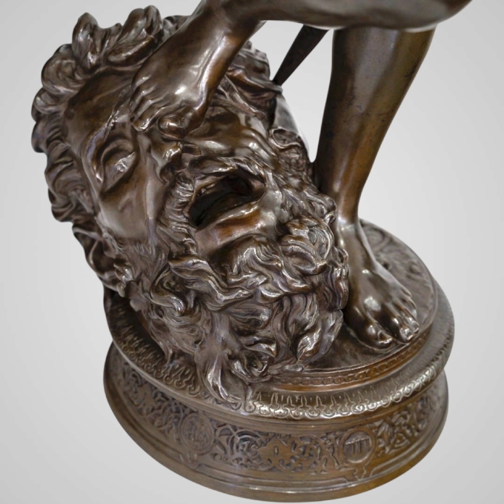 Sculpture – David Vainqueur De Goliath , Marius – Jean – Antonin Mercié (1845-1916) – Bronze 10