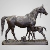 Sculpture – Jument Et Son Poulain , Christophe Fratin (1801-1864) – Bronze 17