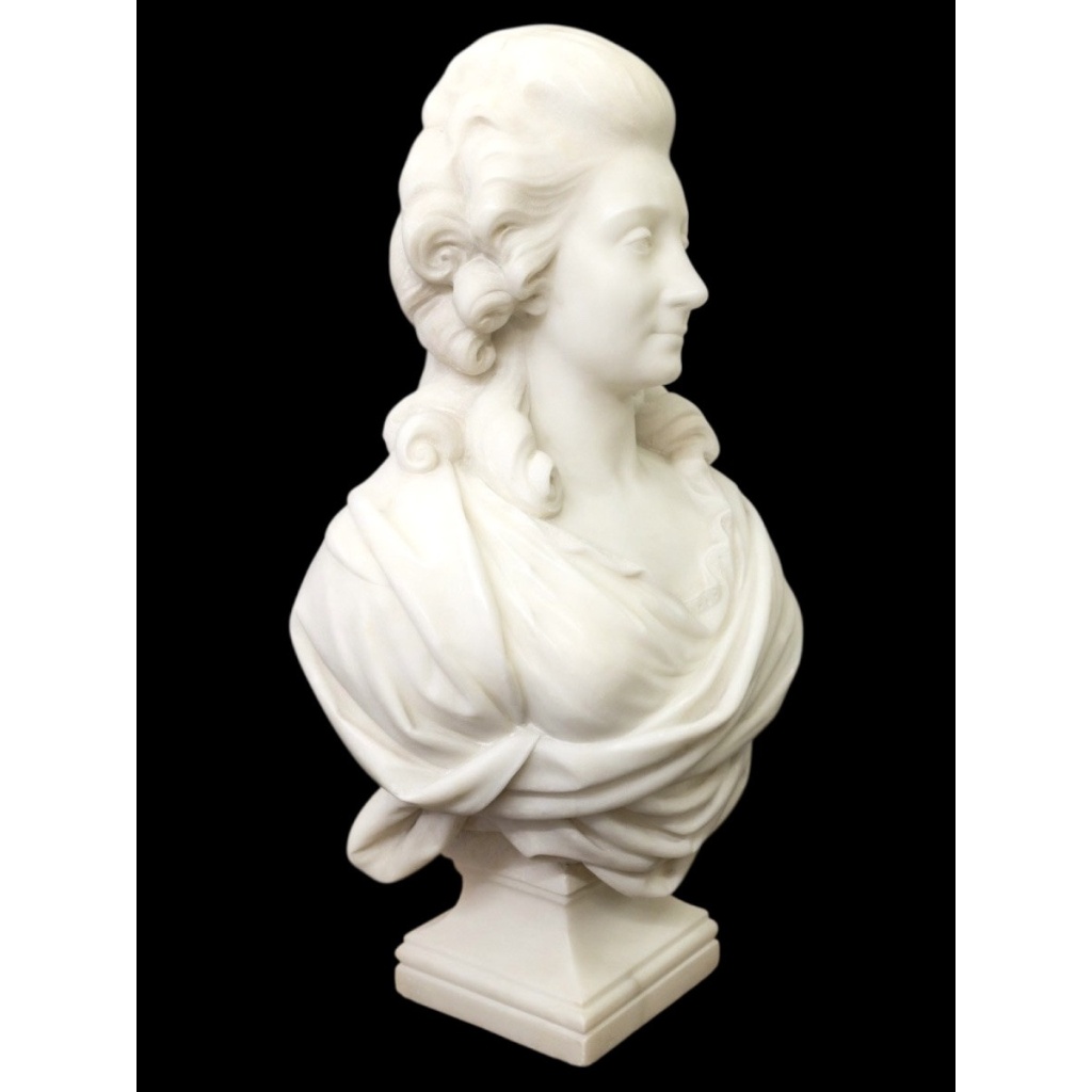 Sculpture – Bust « Madame De Pompadour », Guglielmo Pugi (1850-1915) – Marble 4